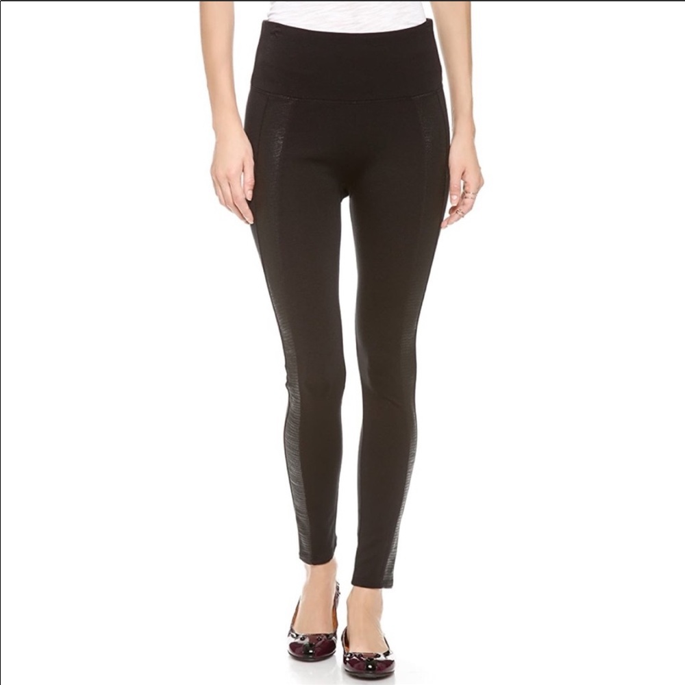 Spanx Faux Leather Snake Print Panel Leggings